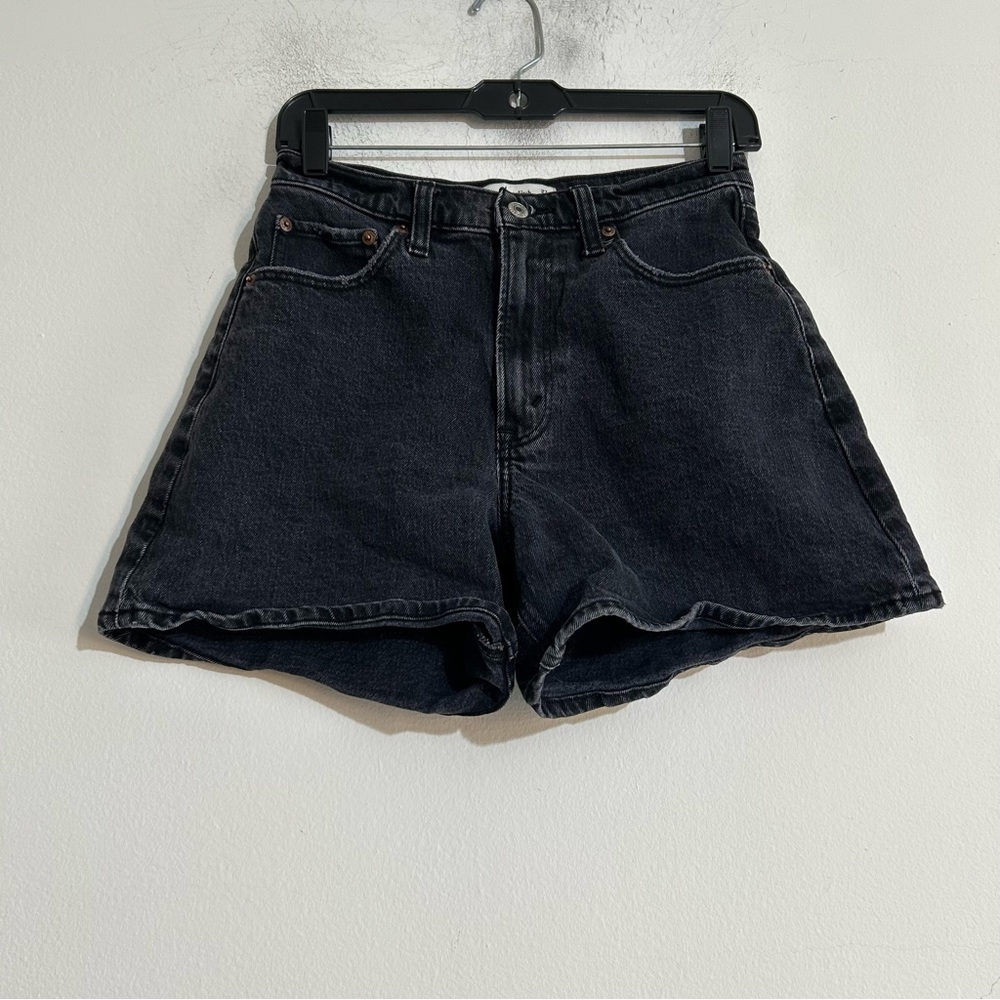 Abercrombie & Fitch The Dad Short High Rise Curve Love Black 27 4 Summer Casual